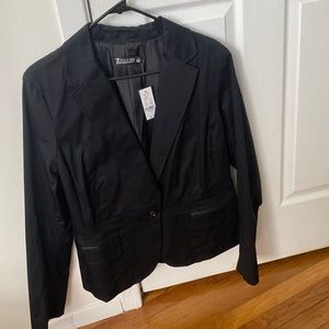 Womens single button black blazer jacket, NWT NY and Company. Size 16.